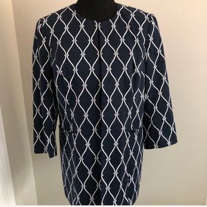 Talbots size 10  Navy White Nautical Blazer -